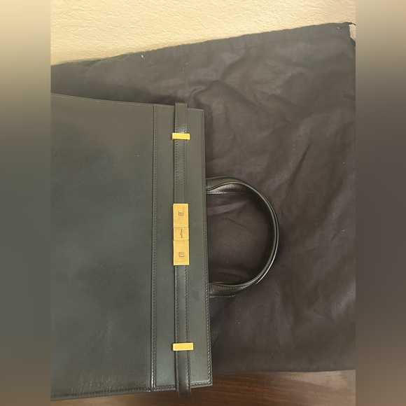 Saint Laurent Black Satchel with Gold Hardware - Picture 4 of 13